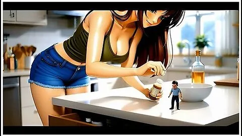 Preview supplied for Tiny Man In Kitchen - Ai Giantess Vore