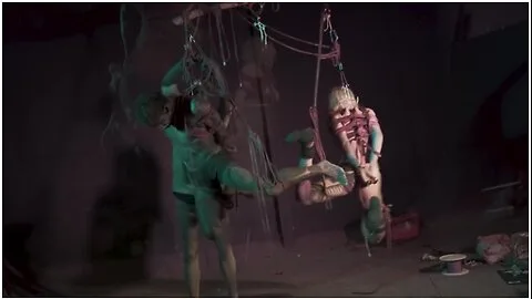 Preview supplied for Shibari Hook Suspension - Tattoo Couple Bondage In The Air
