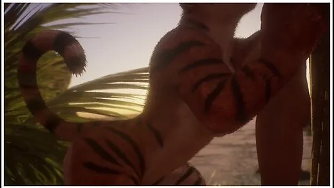 Preview supplied for Female Tiger Orgasm / Squeezes His Dick (cum Inside) Wild Life Furry