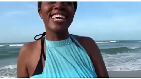 Preview supplied for Black teen 18+ in interracial threesome at the beach