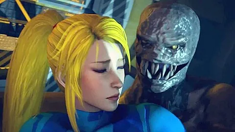 Preview supplied for Training Day: Zero Suit - Samus Aran Gets Her Asshole Destroyed By A Huge Monster Dick