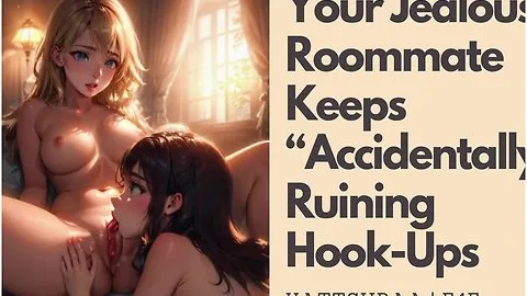 Preview supplied for F4f Your Jealous Roommate Keeps Accidentally Ruining Hook-ups Pussy Eating Making Out - Erotic Audio