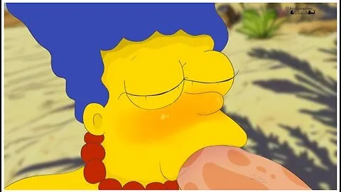 Preview supplied for Marge Simpson beach blowjob: Simpsons parody with rough gangbang