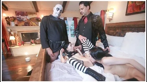 Preview supplied for Halloween Special - A Kinky Step Sis & Step Mom Orgy With The Addams