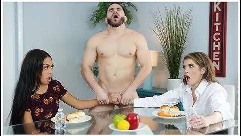 Preview supplied for Sexy Stepmom And Her Stepdaughter Pretend Annoying Stud Is Invisible