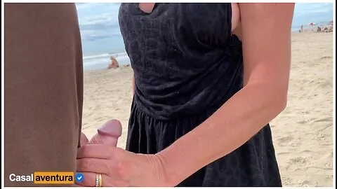 Preview supplied for Very High Handjob Risk On Crowded Beach - Real Amateur