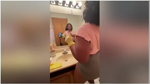 Preview supplied for Ebony Bbw Cleaning Nipples Hanging Out My Shirt