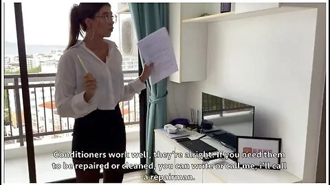 Preview supplied for Real estate agent tests the bed with her client