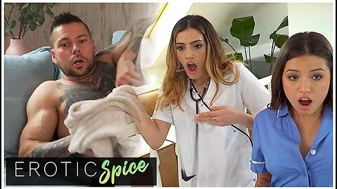 Preview supplied for Two Nurses Catch a Guy Masturbating—Threesome Follows