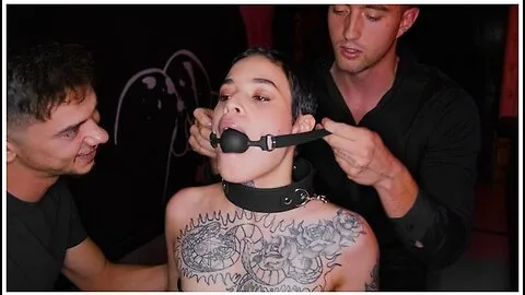 Preview supplied for Saba Lapiedra’s Tattooed Slut Gets Gagged & Dominated in a BDSM Threesome