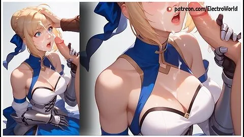 Preview supplied for Saber Fate Jerks Her Lover's Cock with Her Legs