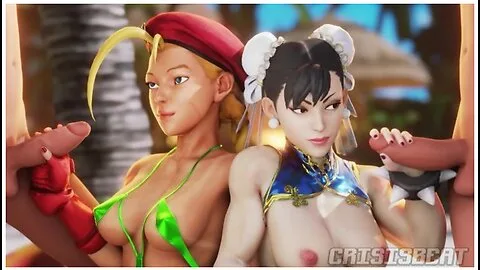 Preview supplied for Chun Li And Cammy Get Fucked On The Beach