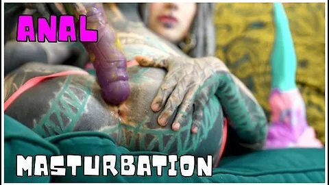 Preview supplied for Solo Tattooed Bombshell Exploring Anal Toys In Lingerie
