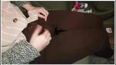 Preview supplied for Desperate Girl Pees Her Brown Jeans In The Car!
