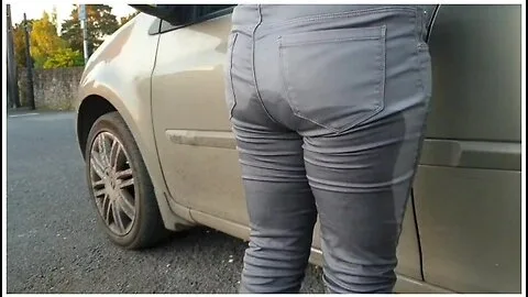 Preview supplied for Girl Pissing Her Grey Jeans 5 Times! Jeans Wetting Compilation!