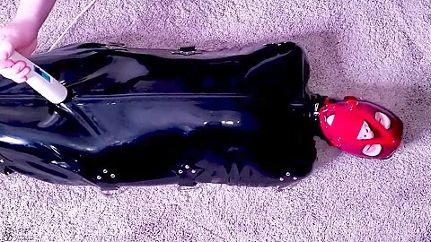 Preview supplied for Tiny Slut Is Muzzle Gagged Then Locked In A Latex Sack &amp; Made To Cum On A Magic Wand!