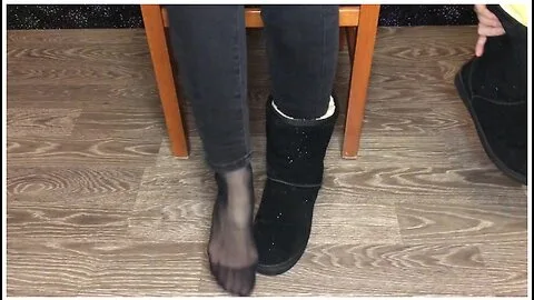Preview supplied for Student 18+ Girl Show Nylon Socks, Boots And Foot After Study
