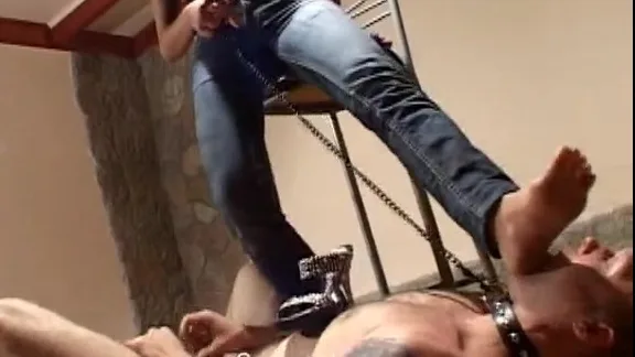 Preview supplied for Mistress shoes trampling and dominating leashed sub