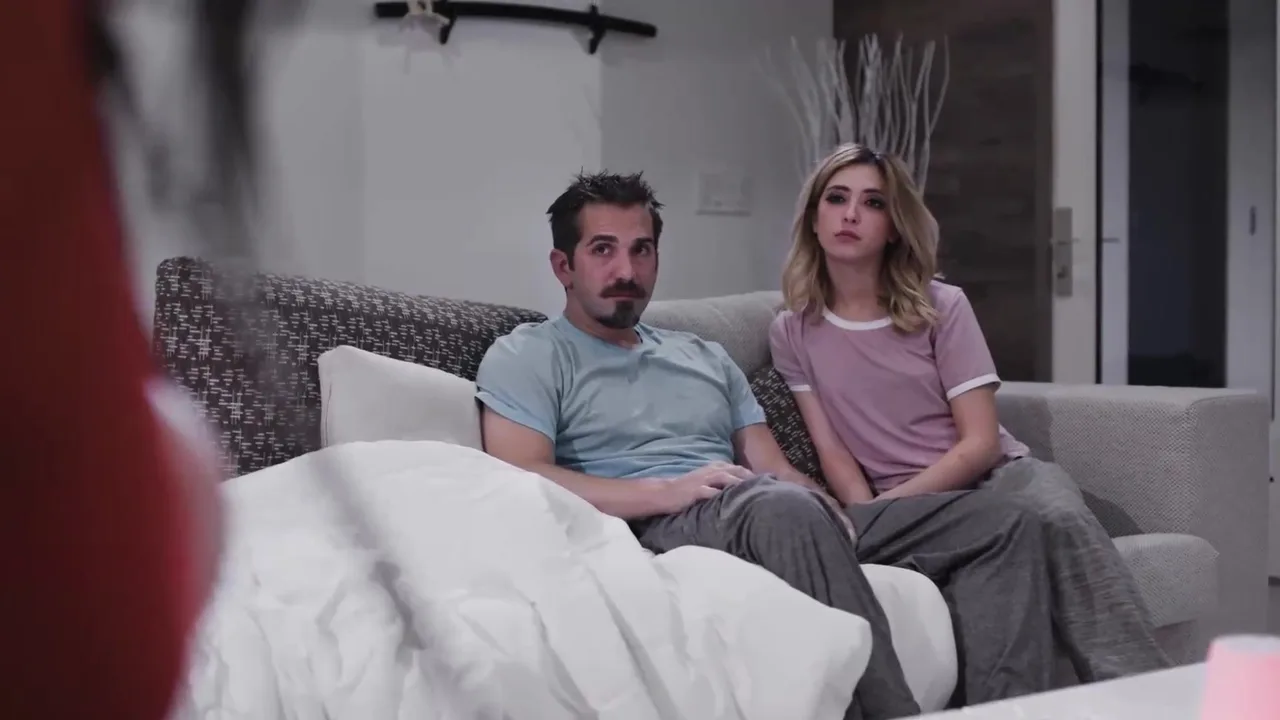 Preview supplied for Virtual home assistant Angela White coerces young couple into sex