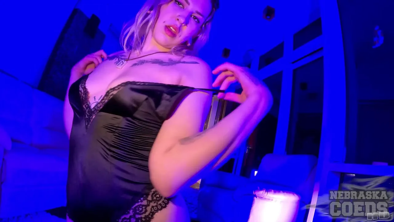 Preview supplied for Sam Big Boobs Gives Pov Private Striptease Erotic Pussy Touching Show In Black Light