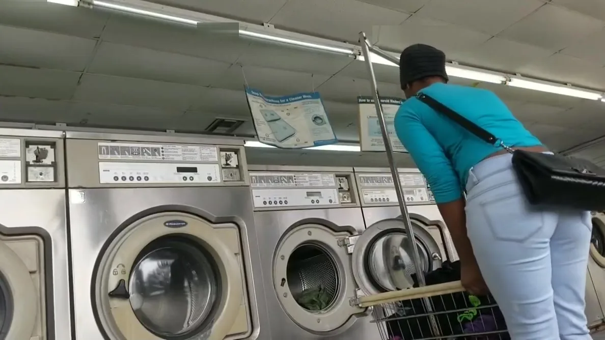 Preview supplied for Laundromat Creep Shots 2 sluts with round asses and no bra