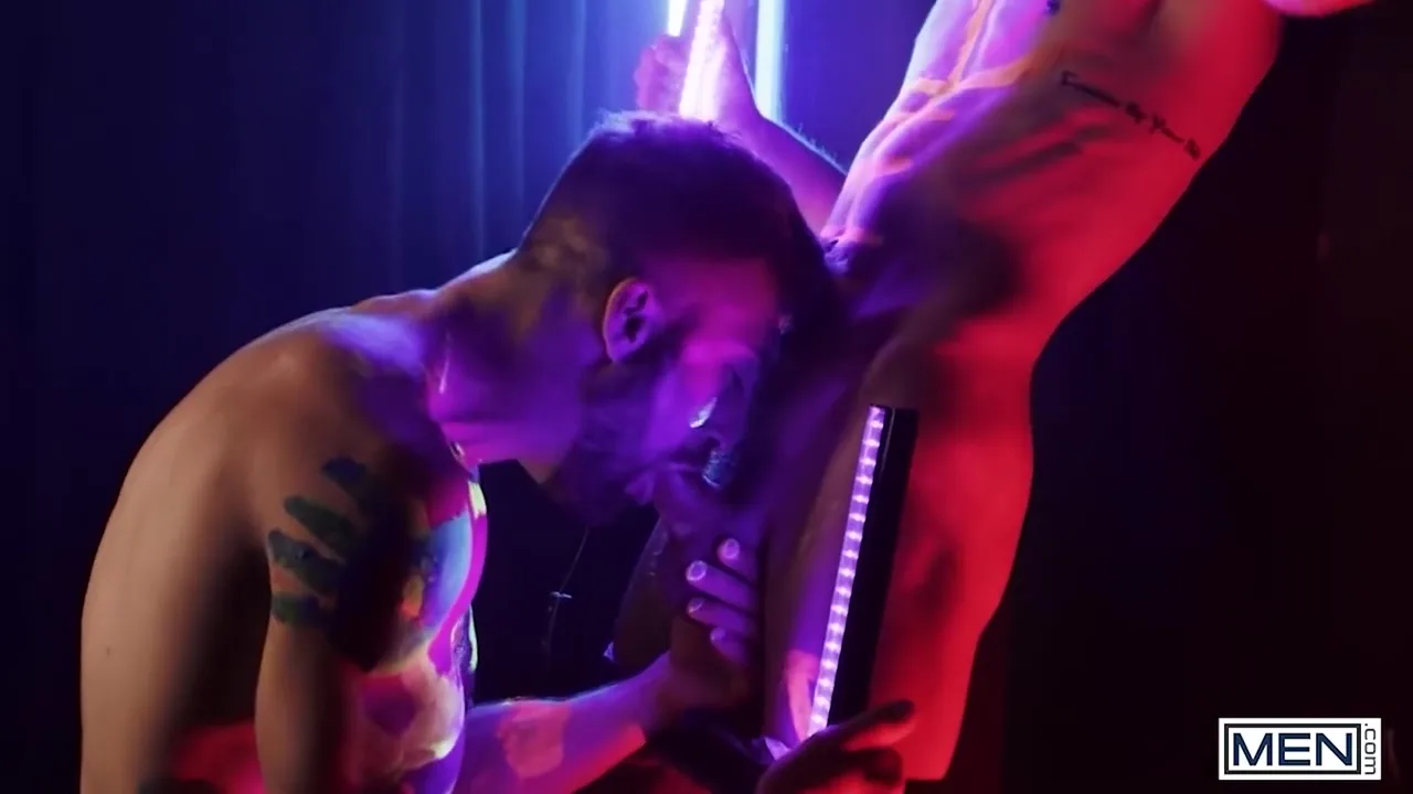 Preview supplied for Guys - Theo Brady & Olivier Robert Dance Under The Neon Light Letting Their Mischievous Pricks Touch Each Other