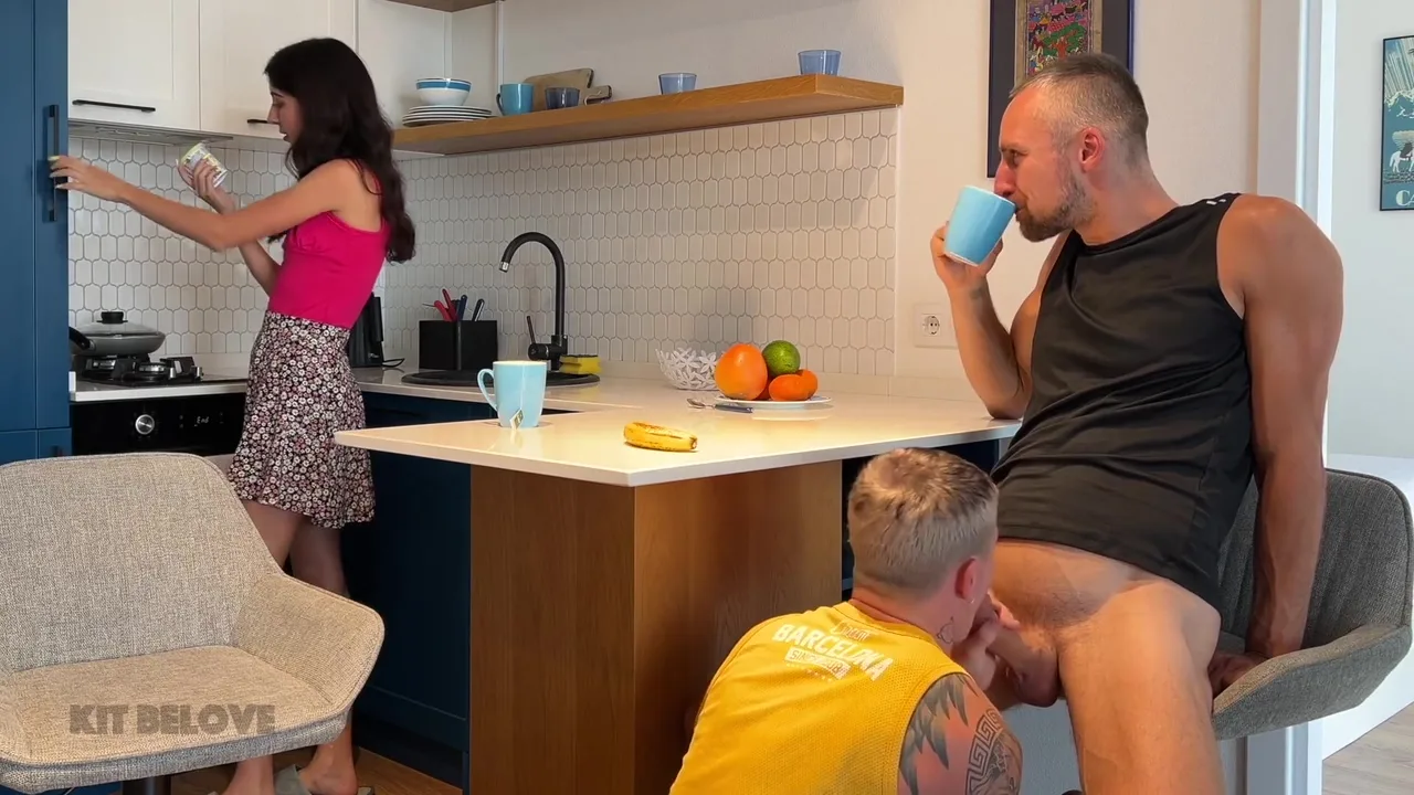 Preview supplied for Husband Sucked Off His Friend While His Wife Washed The Dishes